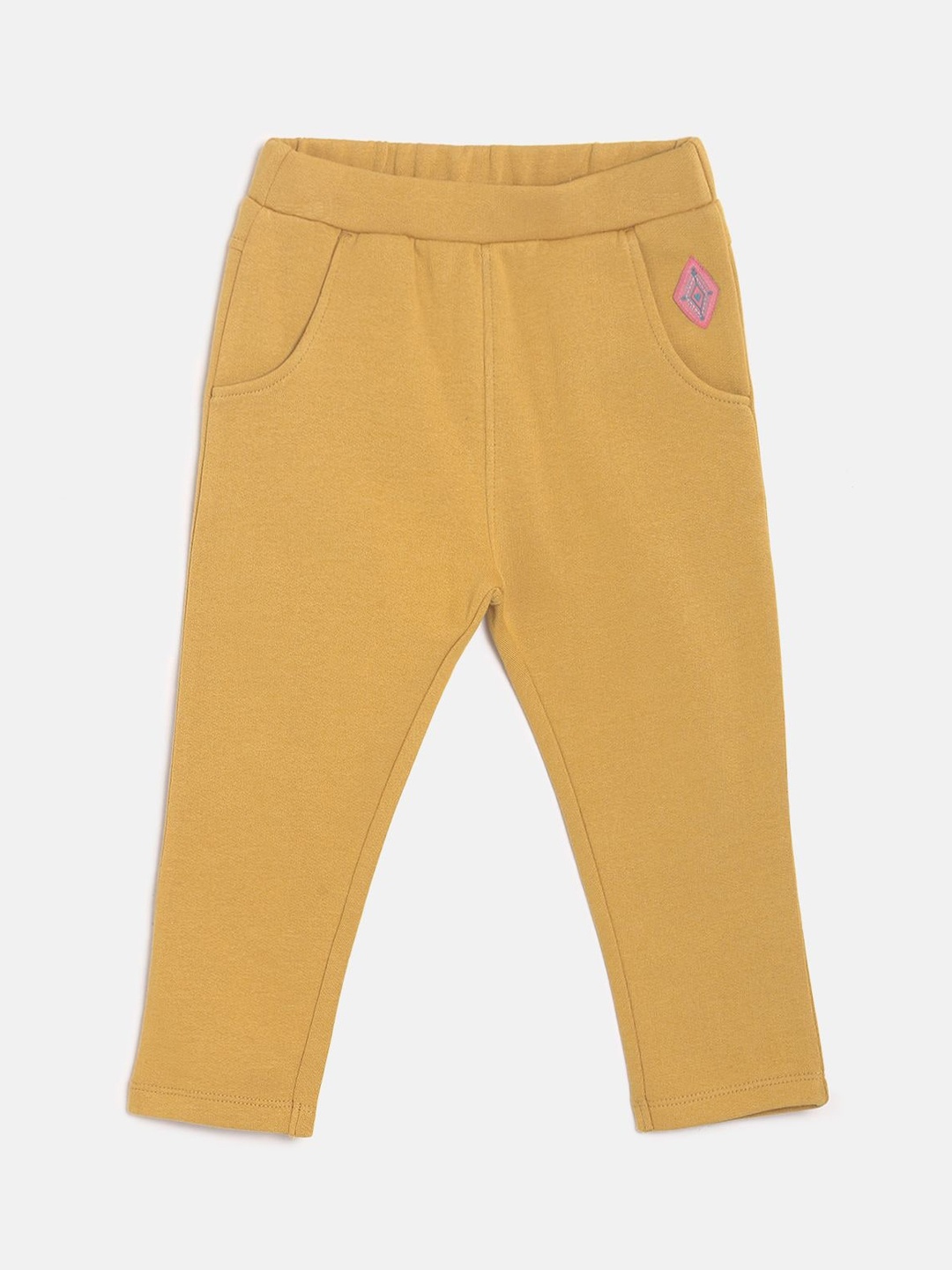 

MINI KLUB Girls Mid-Rise Track Pants, Mustard