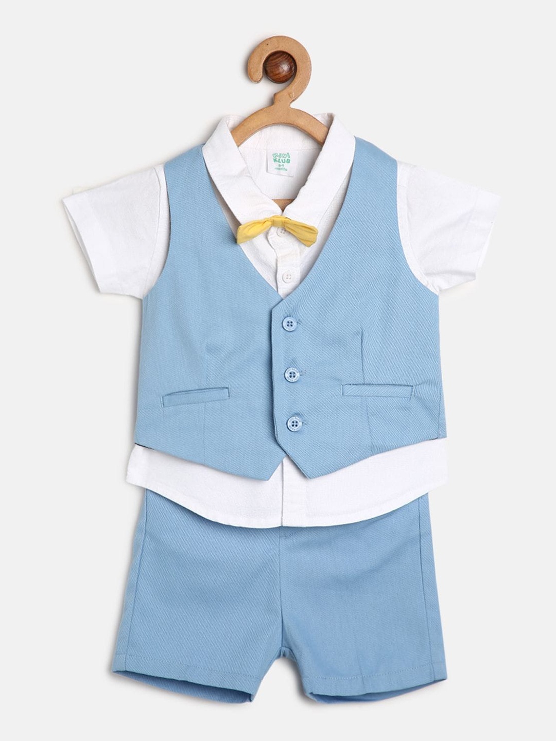 

MINI KLUB Boys Shirt And Short With Waist Coat, Blue