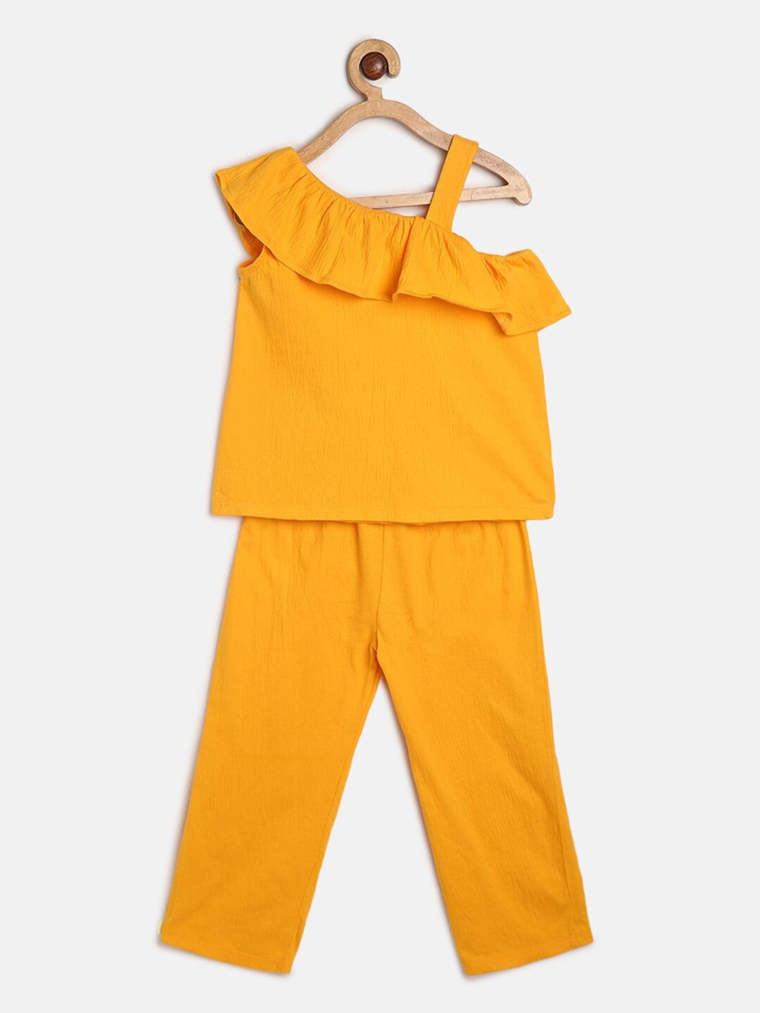 

MINI KLUB Girls One Shoulder Top With Pyjamas, Yellow