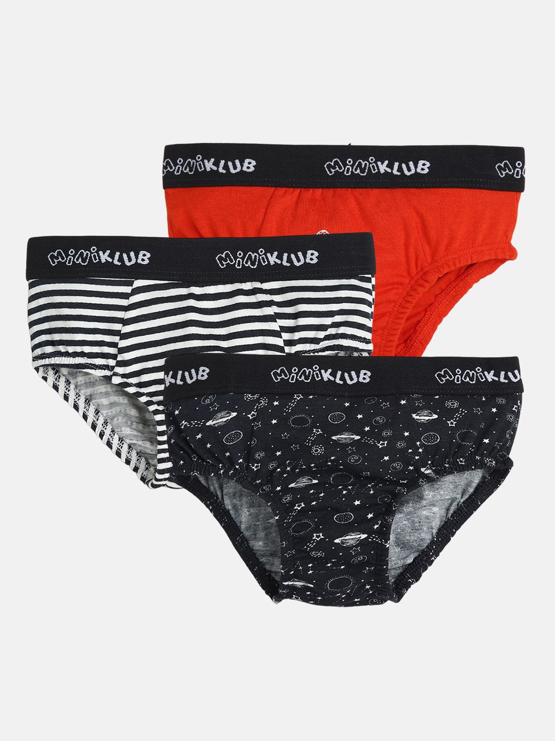 

MINI KLUB Boys Pack Of 3 Printed Basic Briefs 94IFBBF1288, Red