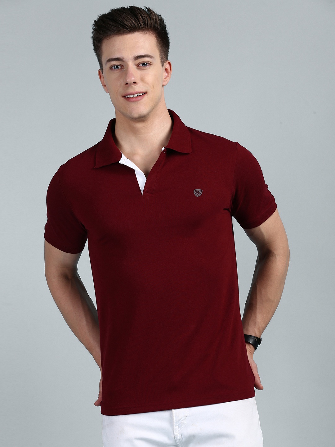 

Lux Cozi Polo Collar Pure Cotton T-shirt, Maroon