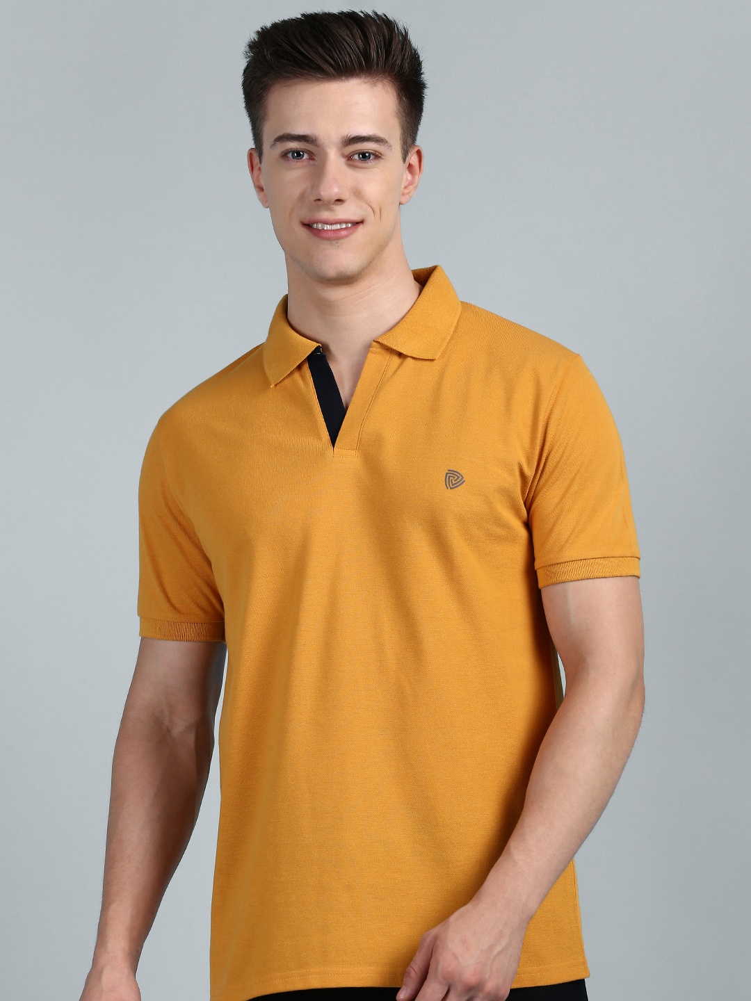 

Lux Cozi Polo Collar Cotton T-Shirt, Mustard