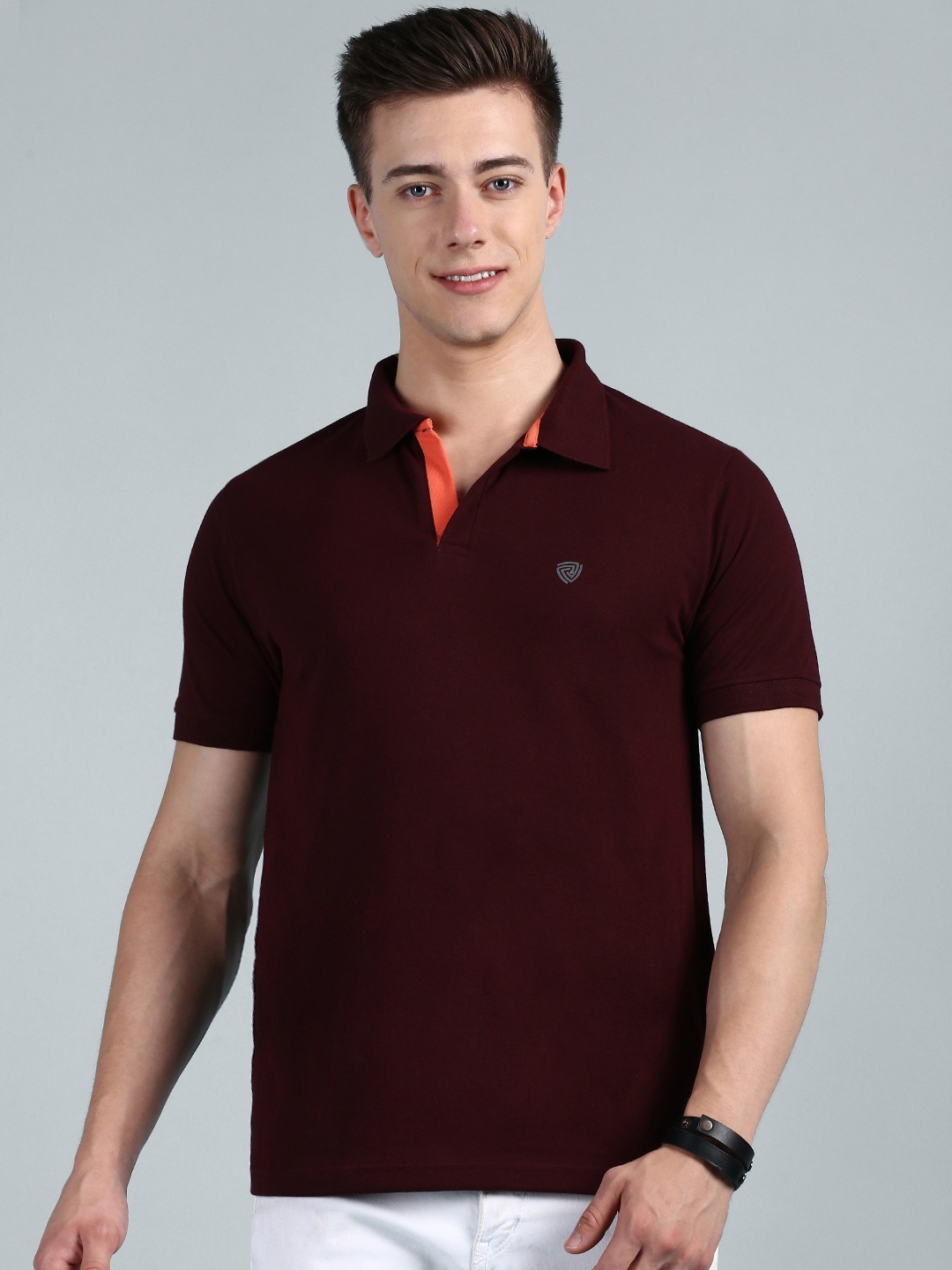 

Lux Cozi Polo Collar Pure Cotton T-shirt, Coffee brown