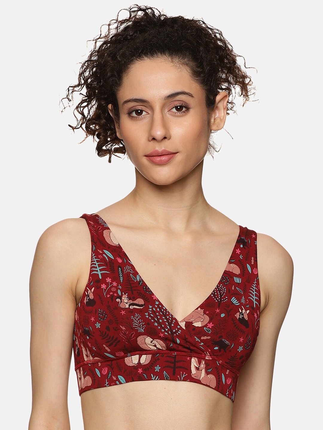 

Tailor & Circus Animal Printed Non-Wired Lightly Padded Maternity Bra Anti-Bacterial, Red