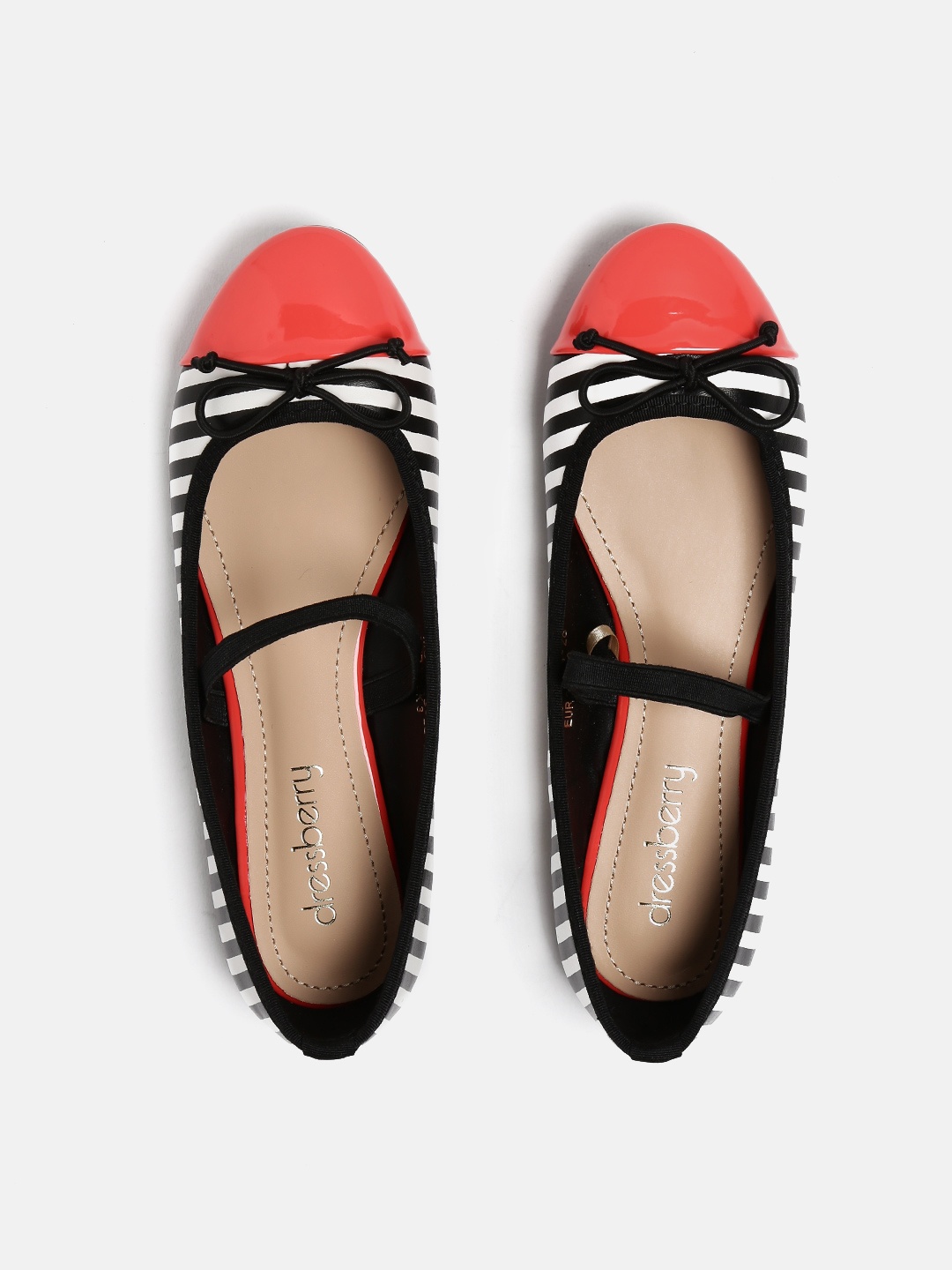 

DressBerry Women White Striped Ballerinas