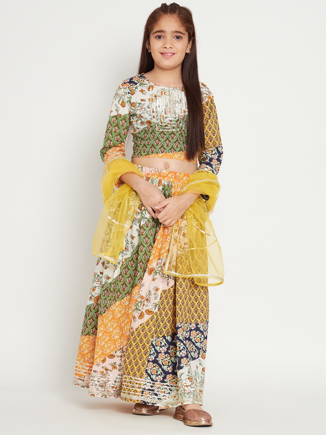 

Readiprint Fashions Girls Printed Ready to Wear Lehenga Choli, Yellow