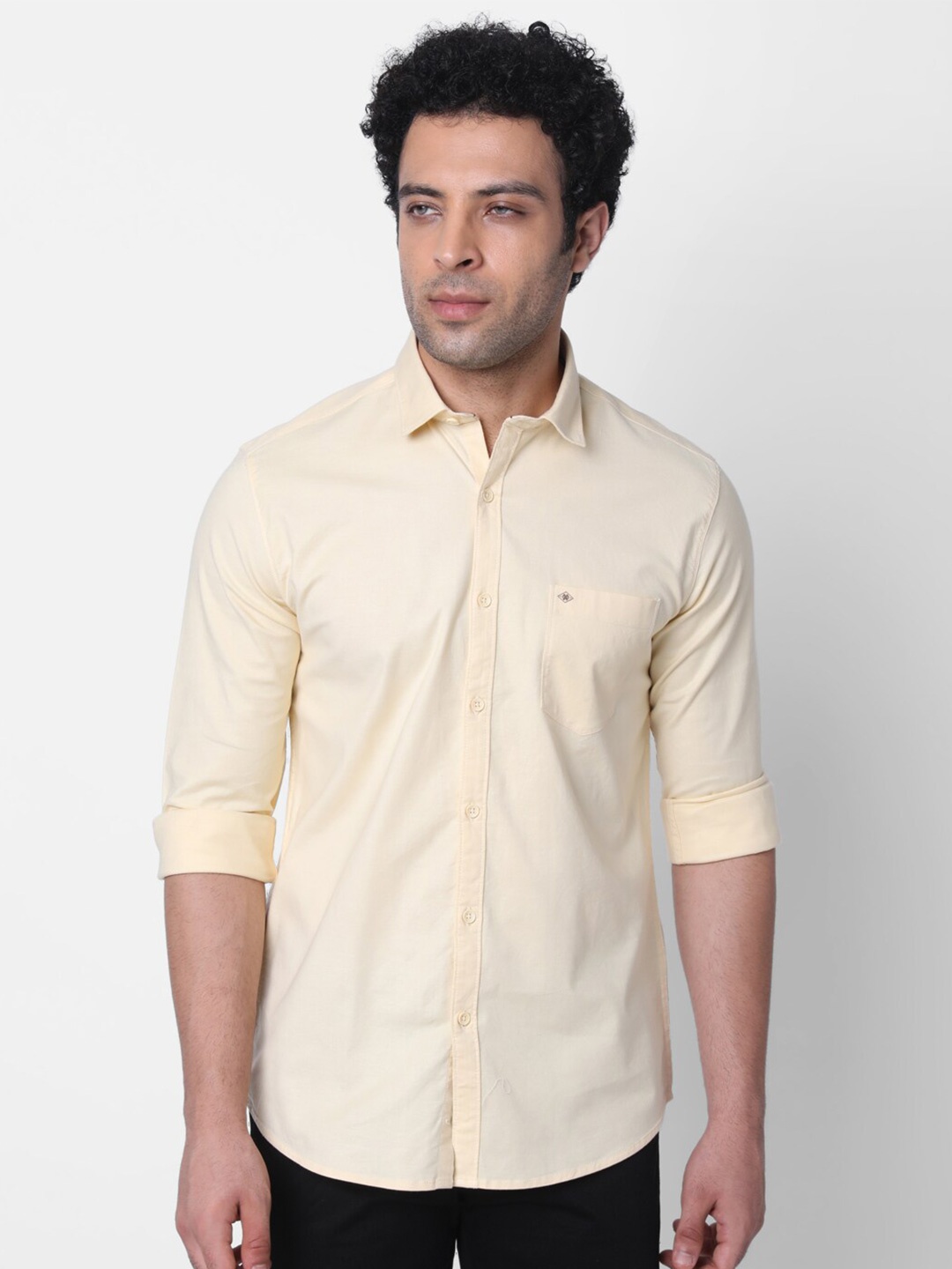 

Oxemberg Classic Slim Fit Cotton Casual Shirt, Yellow