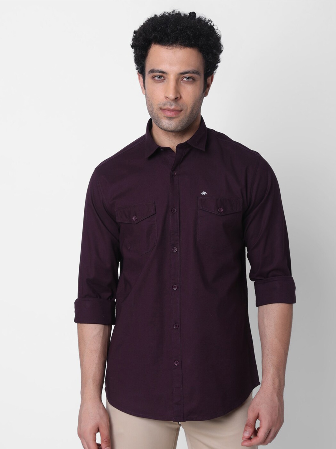 

Oxemberg Classic Slim Fit Cotton Casual Shirt, Burgundy