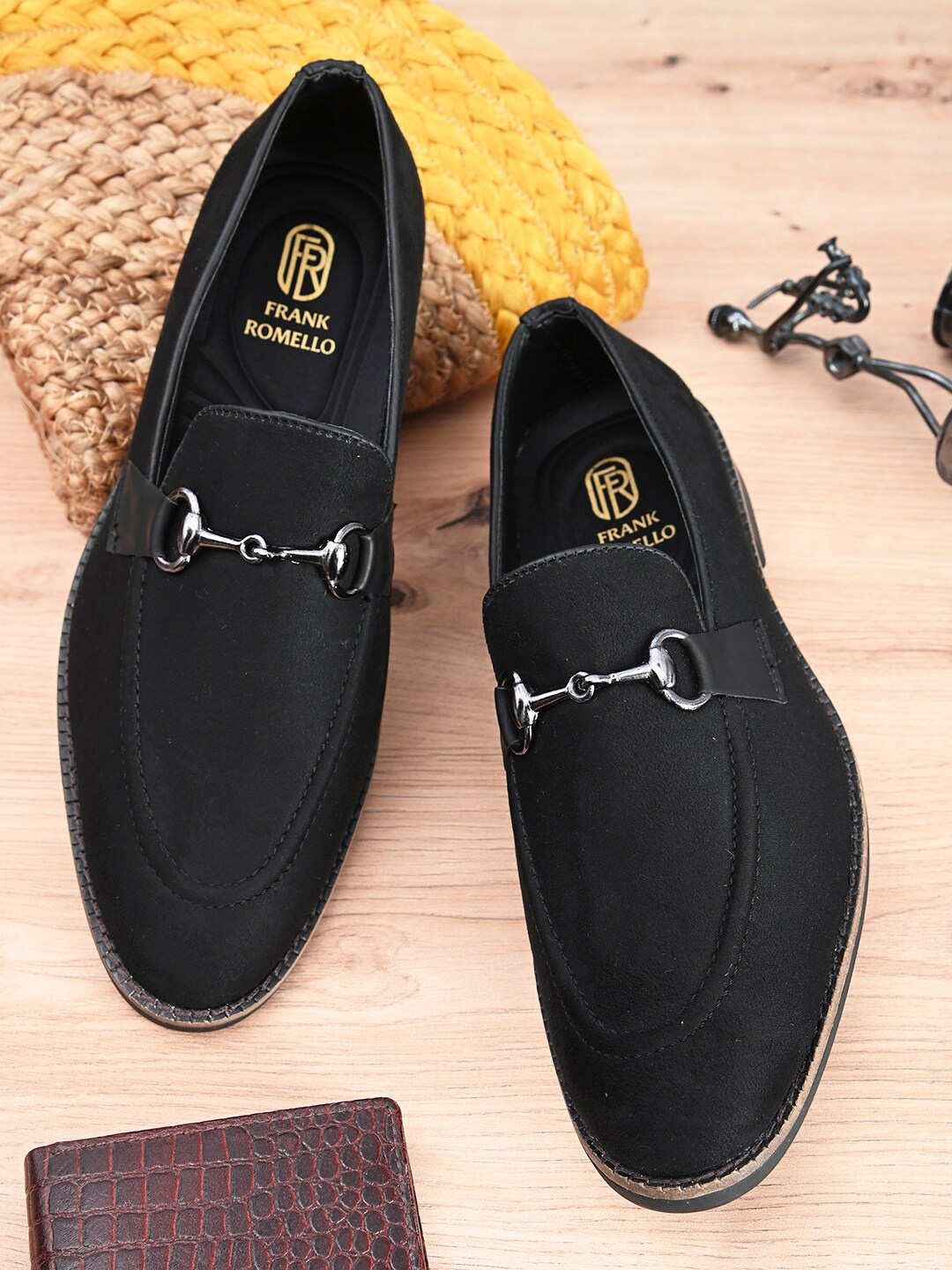 

FRANKROMELLO Men Lightweight Loafers, Black