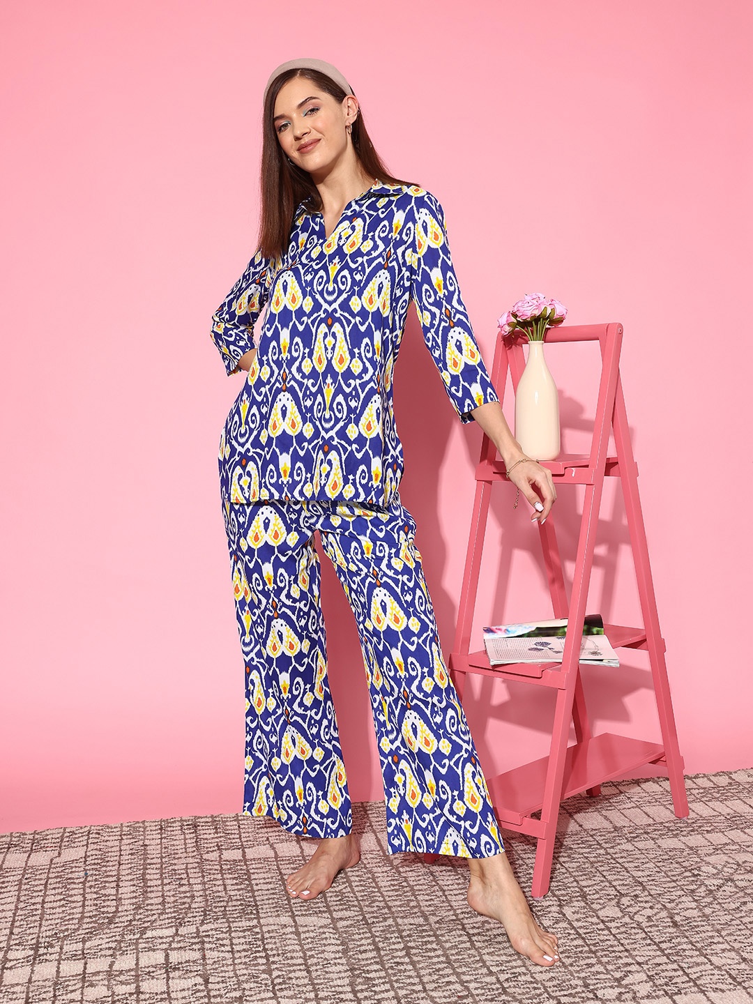 

all about you Women Printed Night suit, Blue