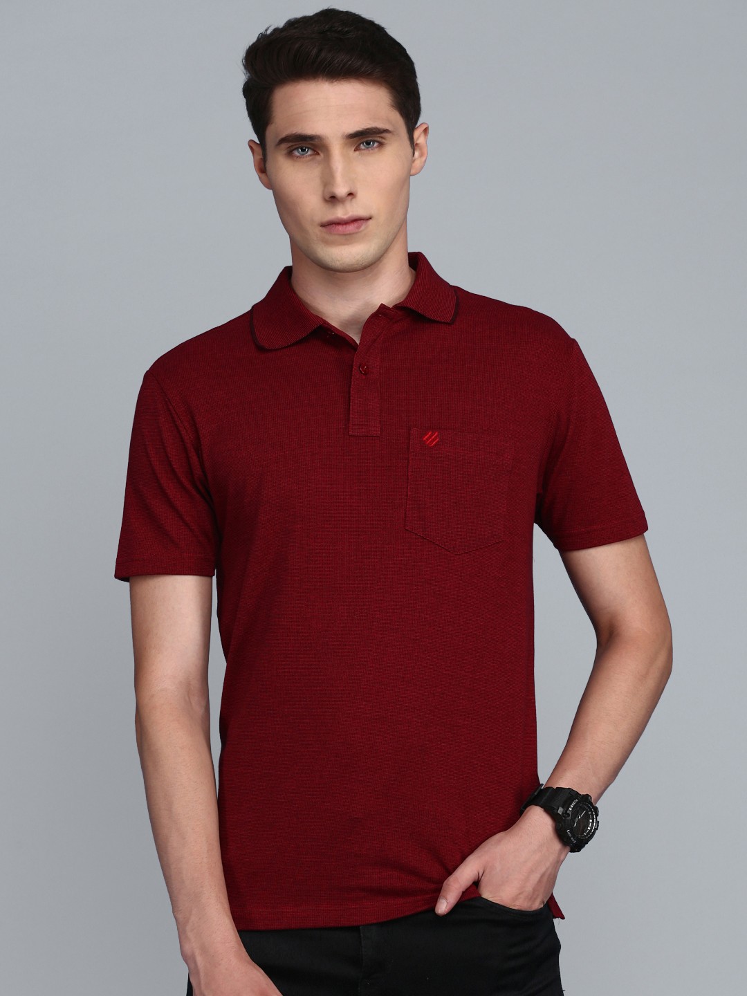 

ONN Polo Collar Pure Cotton T-shirt, Maroon