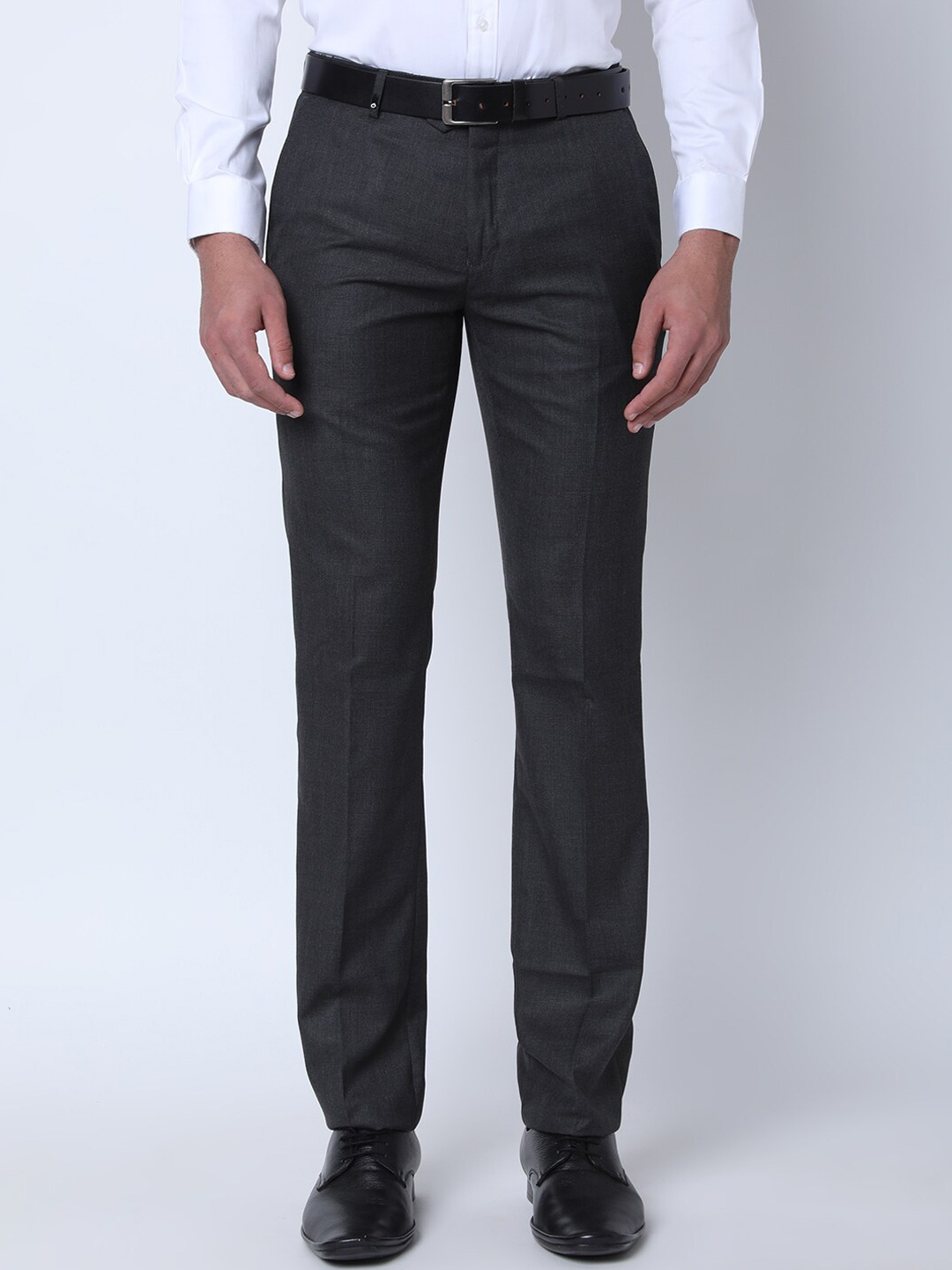 

Oxemberg Men Slim Fit Formal Trousers, Charcoal