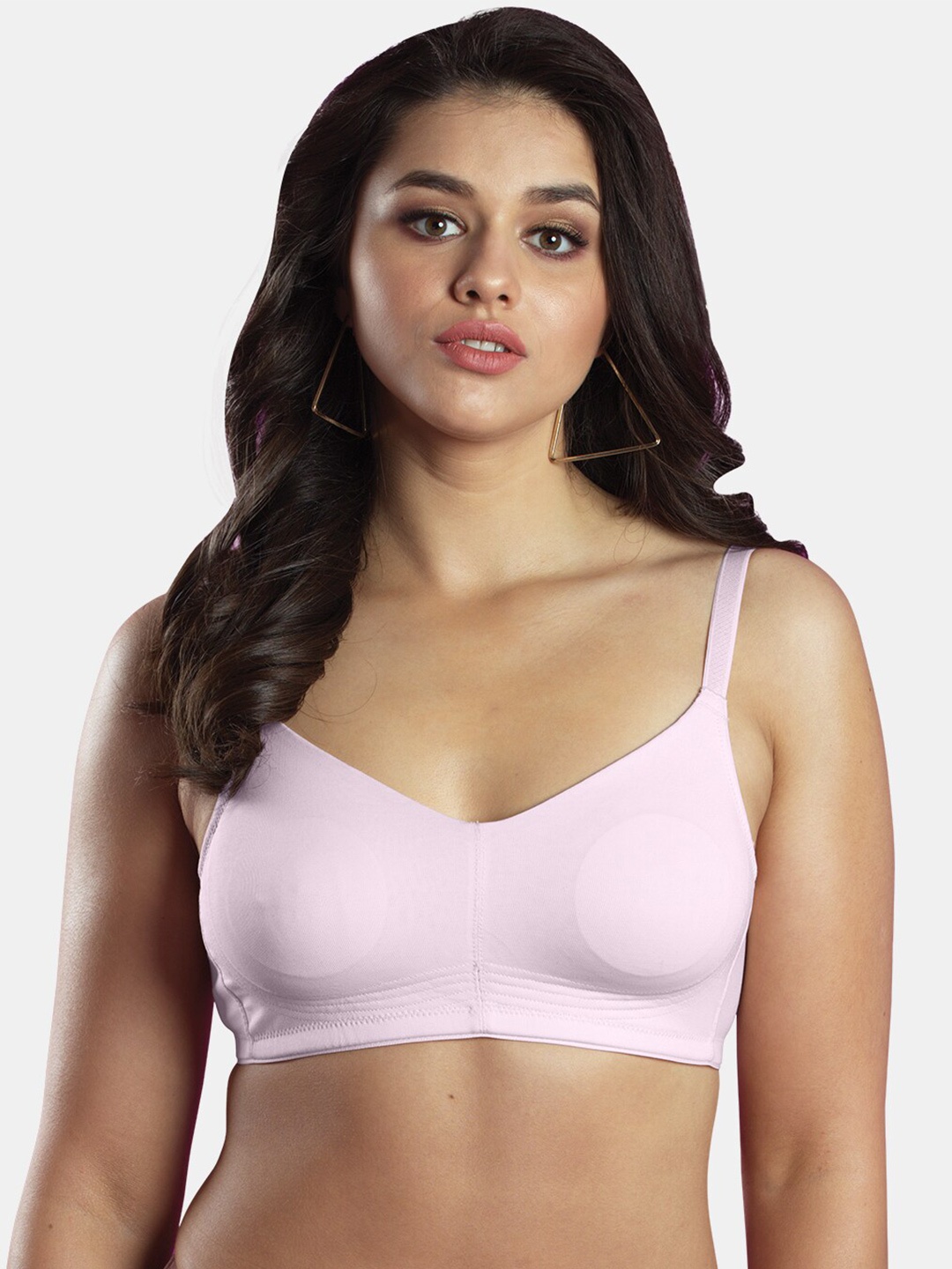 

Dazzle Seamless All Day Comfort Non-Wired Non-Padded Medium Coverage Cotton Everyday Bra, Pink