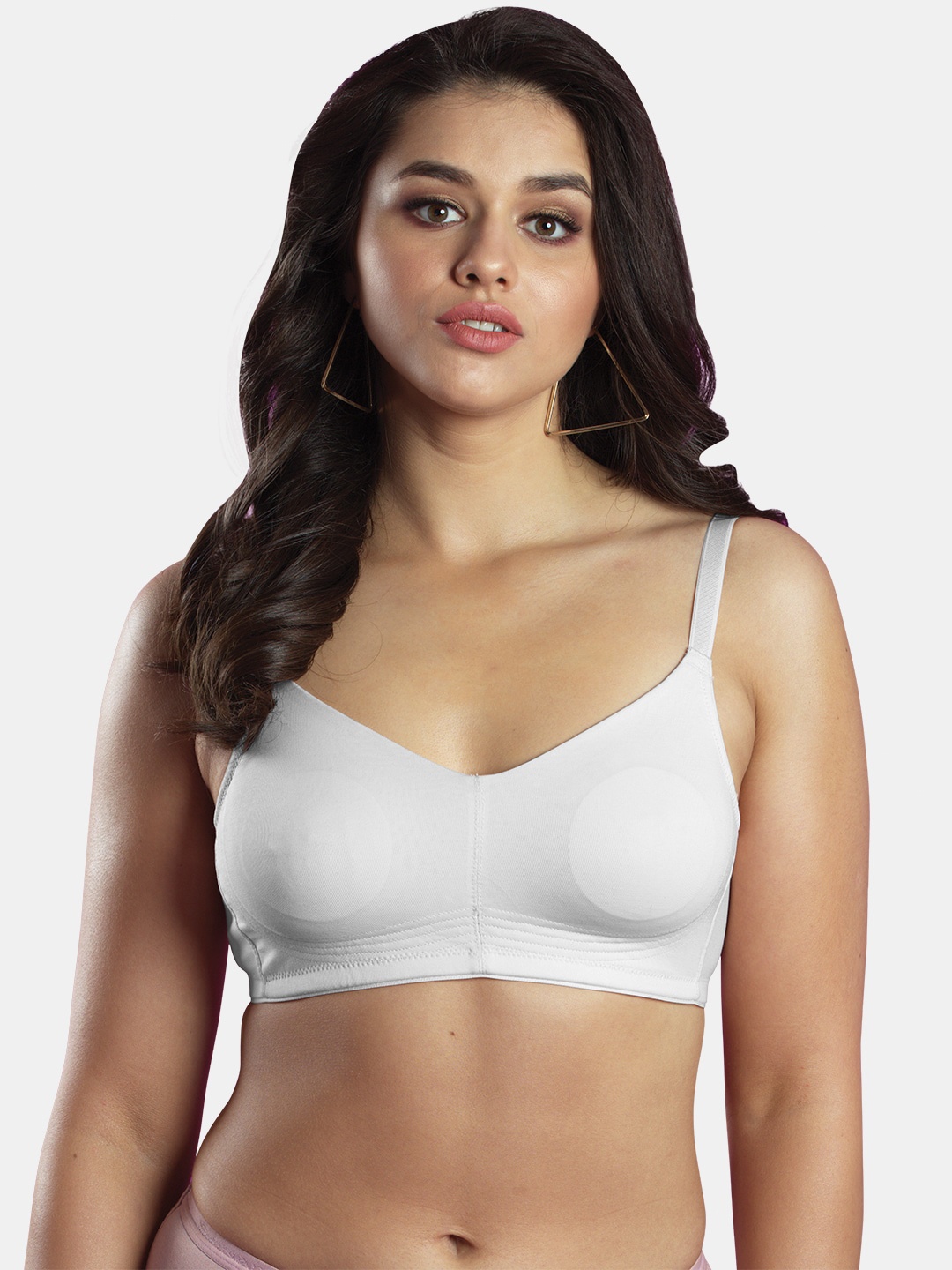 

Dazzle Seamless All Day Comfort Non-Wired Non-Padded Medium Coverage Cotton Everyday Bra, White