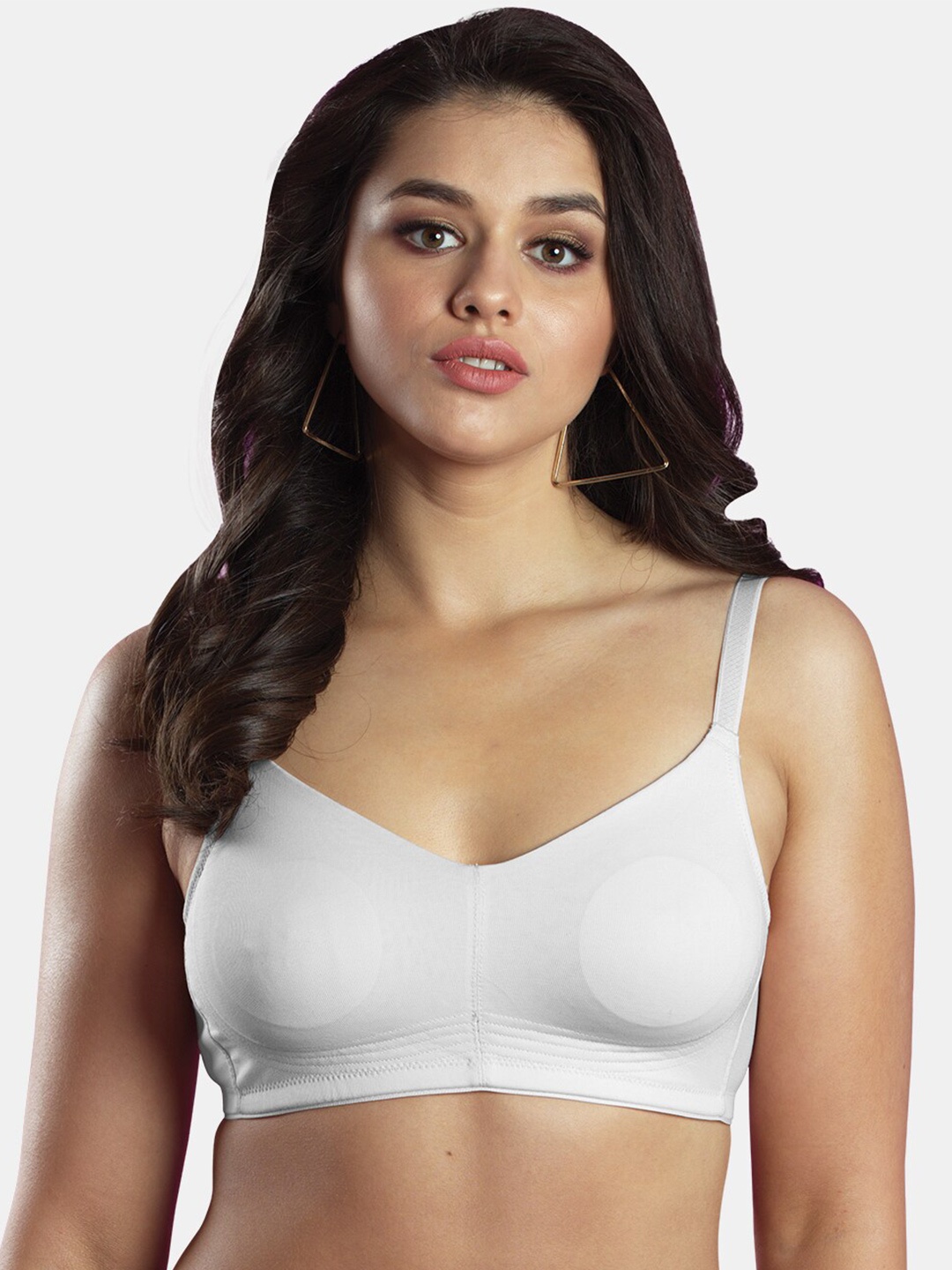 

Dazzle Seamless All Day Comfort Non-Wired Non-Padded Medium Coverage Cotton Everyday Bra, White