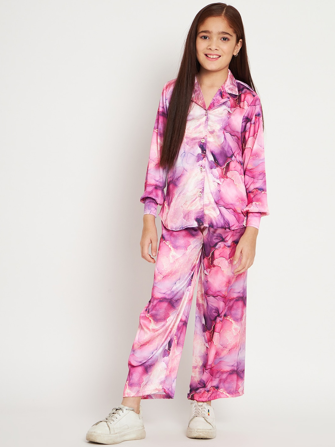 

Readiprint Fashions Girls Printed Shirt With Palazzos, Purple