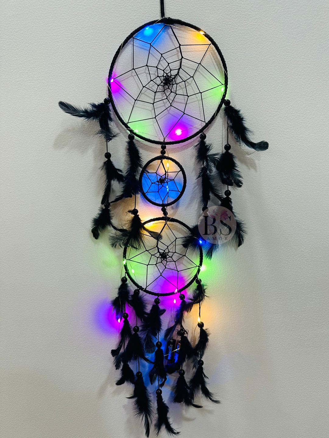 BS AMOR Dream Catcher Black Metal Wall Decor