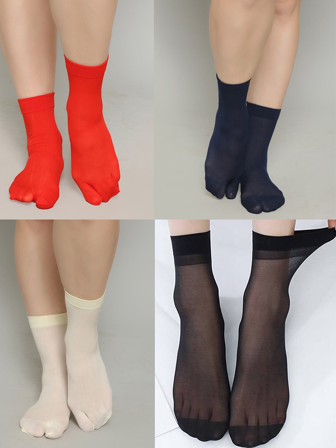 

COLOR STYLE Pack of 4 Calf-Length Socks, Black