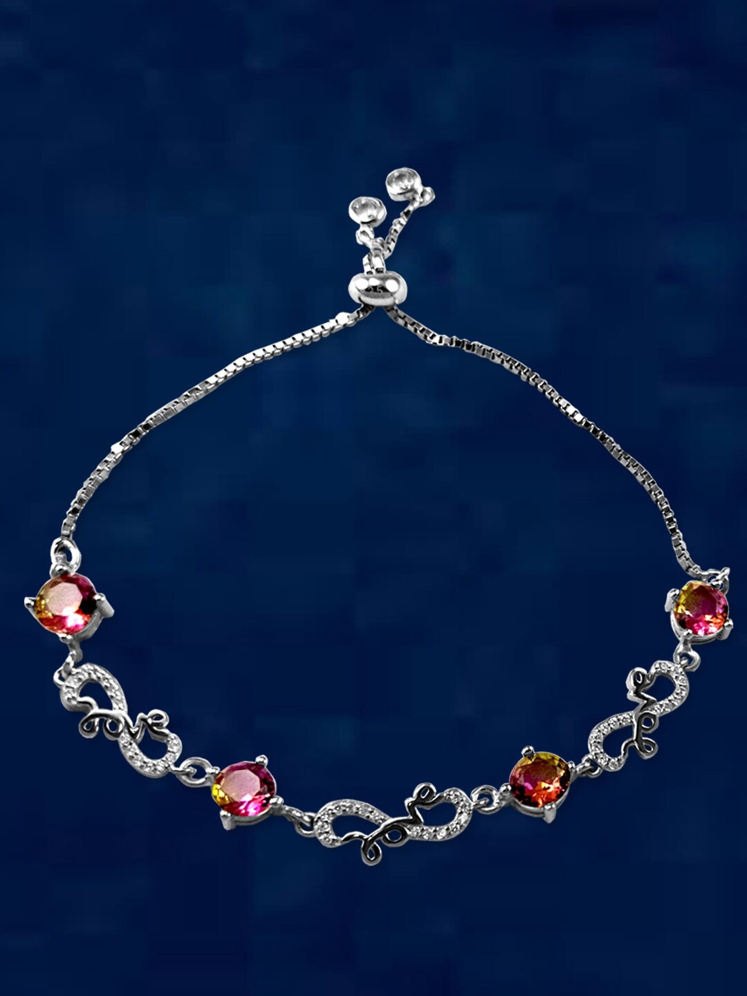 

Taraash Sterling Silver Cubic Zirconia Link Bracelet