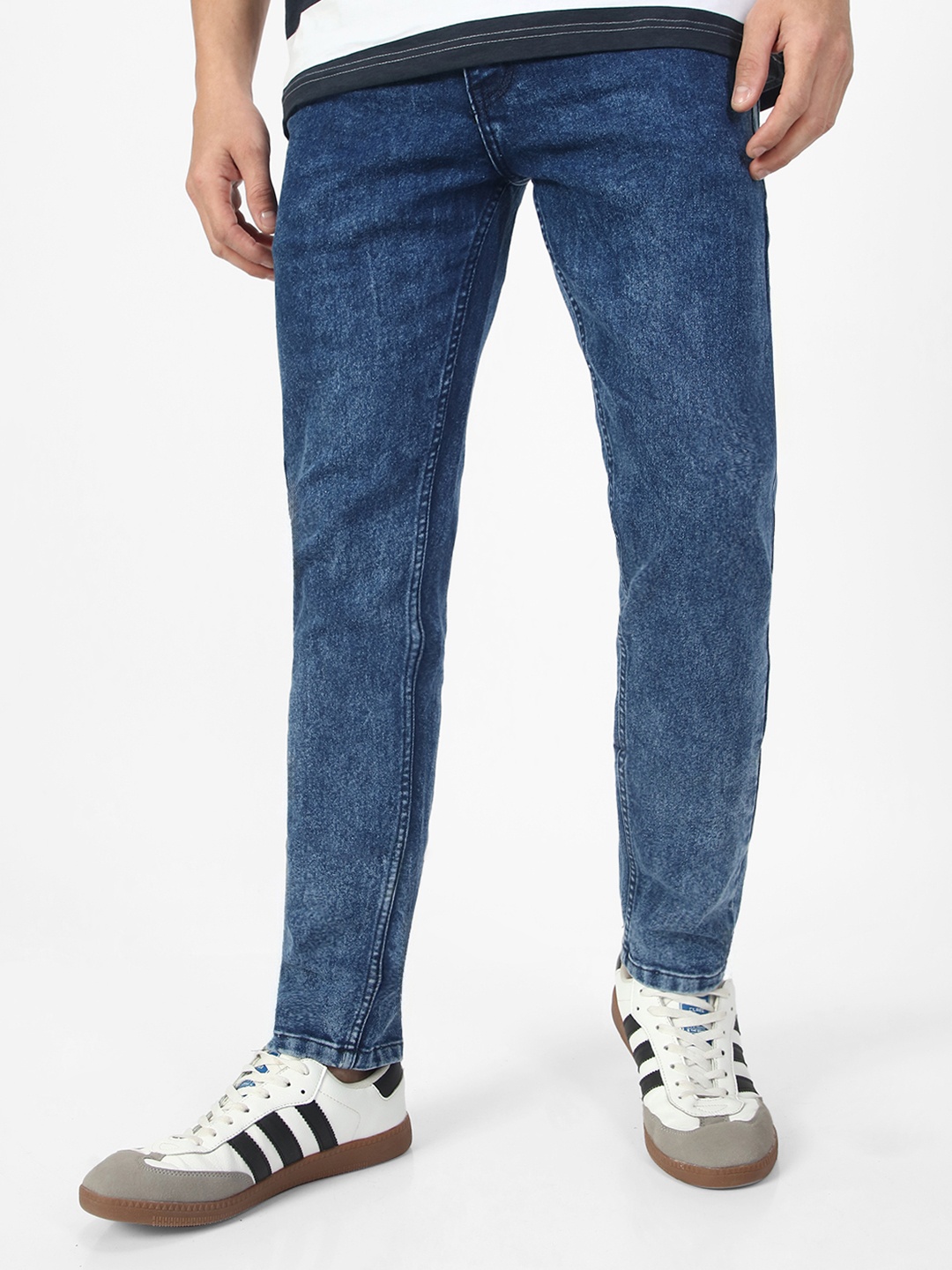 

Urbano Fashion Men Clean Look Heavy Fade Stretchable Jeans, Blue