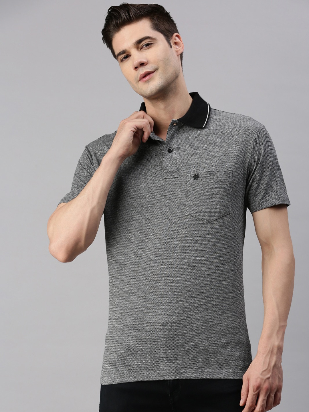 

ONN Polo Collar Pure Cotton T-shirt, Charcoal