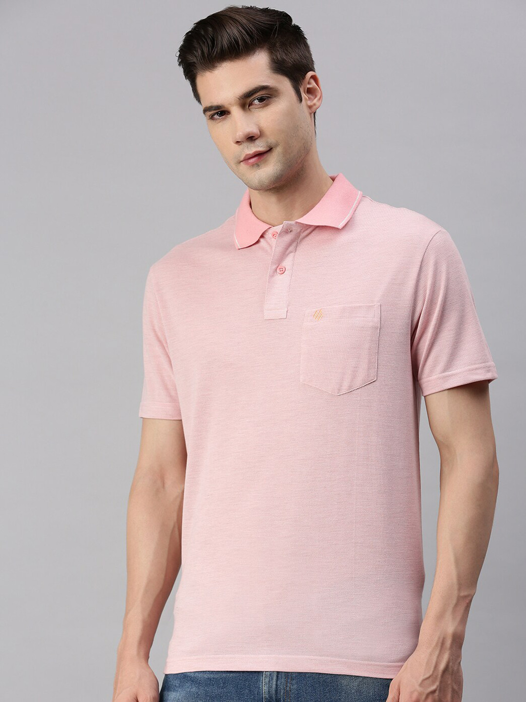 

ONN Polo Collar Pure Cotton T-shirt, Pink