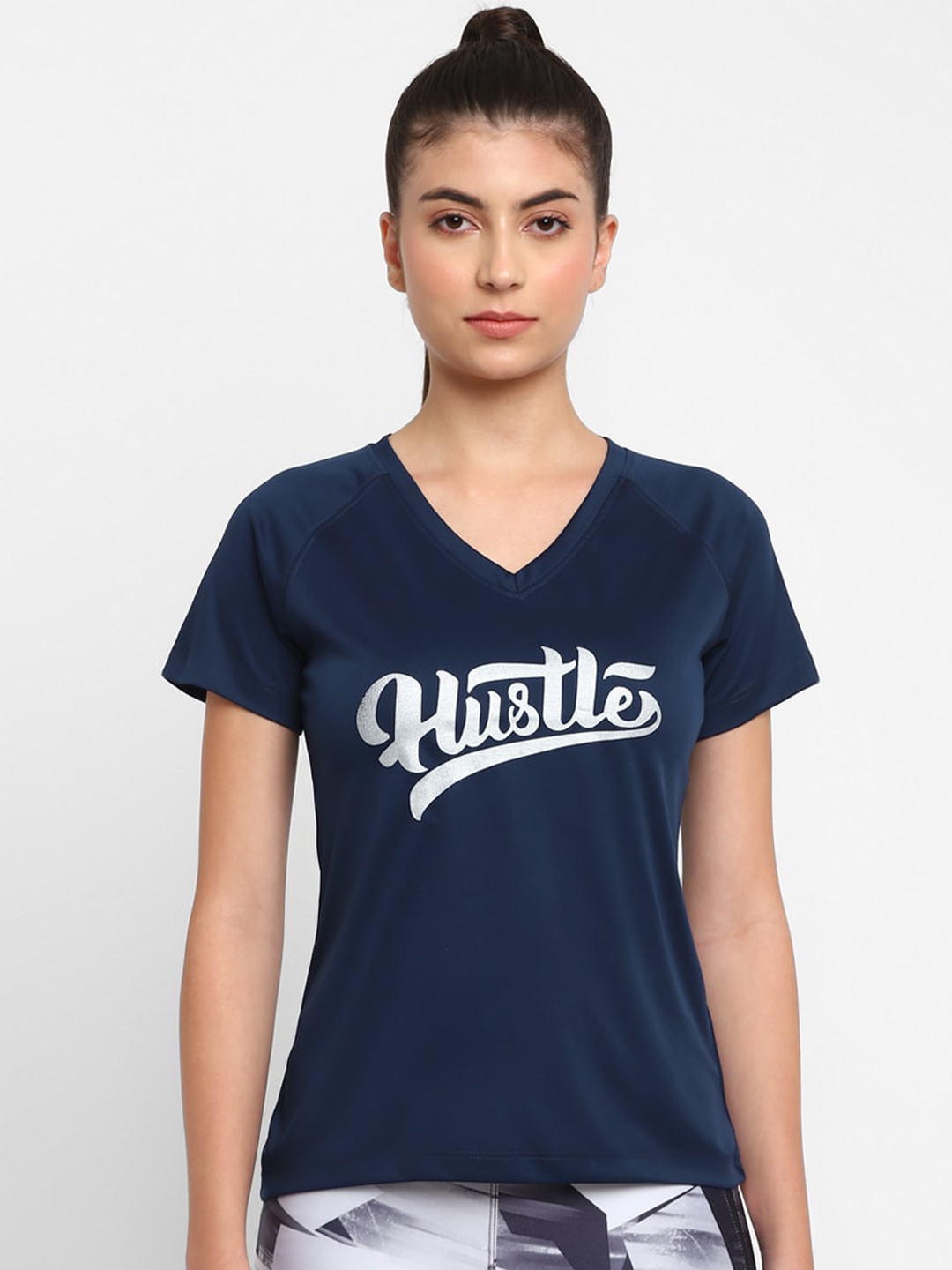 

OFF LIMITS Typography Printed V-Neck Sports T-shirt, Navy blue