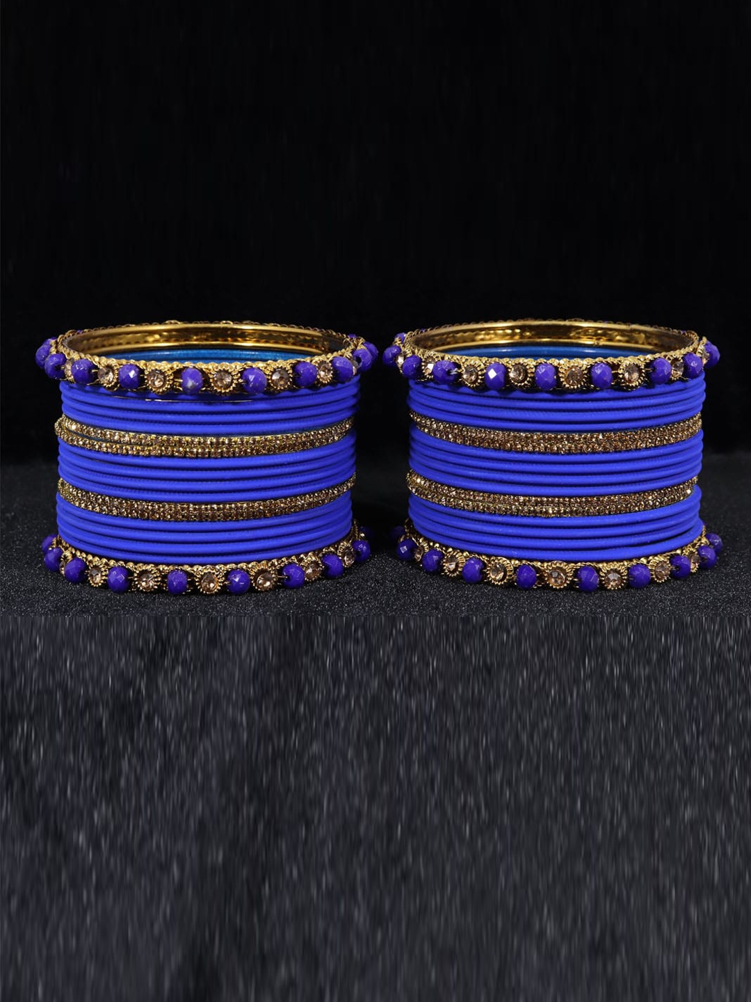 

NMII Set Of 36 Gold-Plated & Stone-Studded Bangles