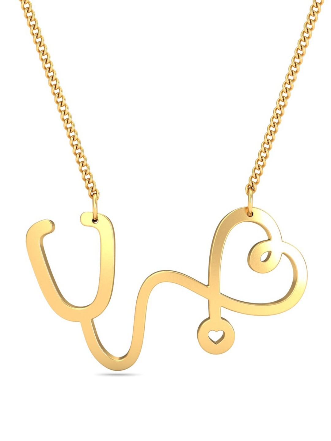 

KUBERBOX Heart Stethoscope 18KT Gold Pendant-2.16gm
