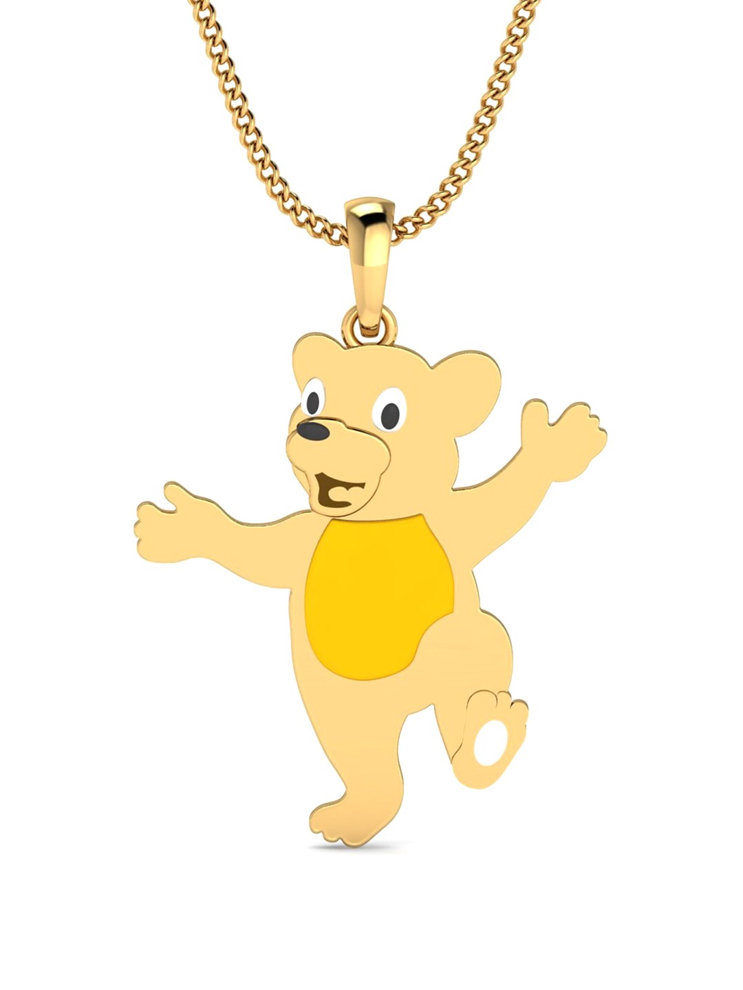 

KUBERBOX Bear Enamel 18KT Gold Pendant-1.64gm