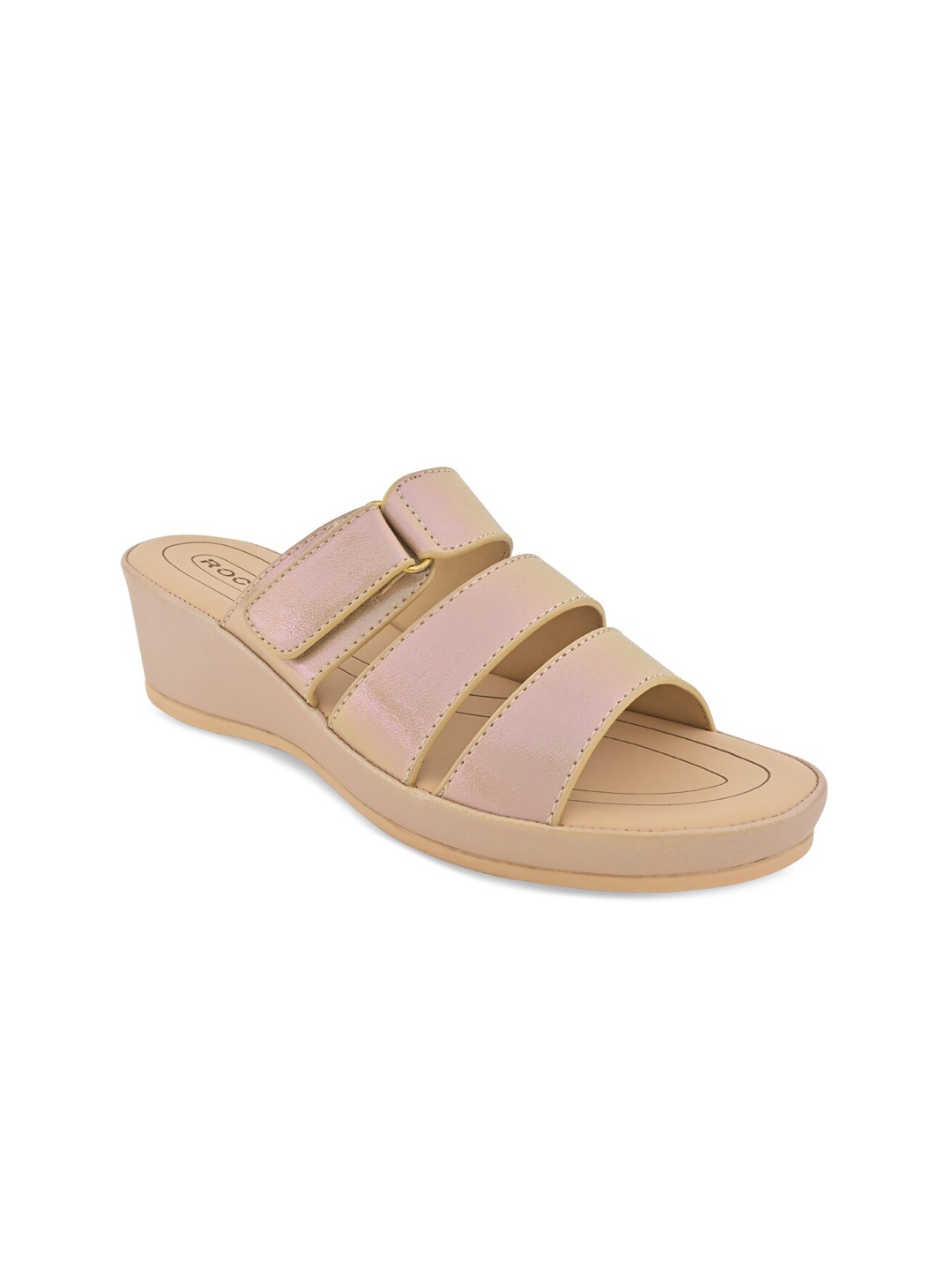 

Rocia Open Back Wedge Heels, Gold