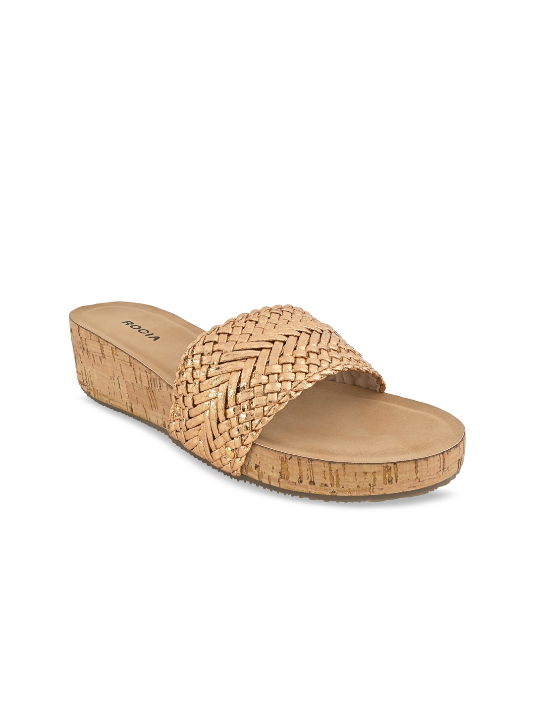 

Rocia Woven Design Wedge Heels, Rose gold