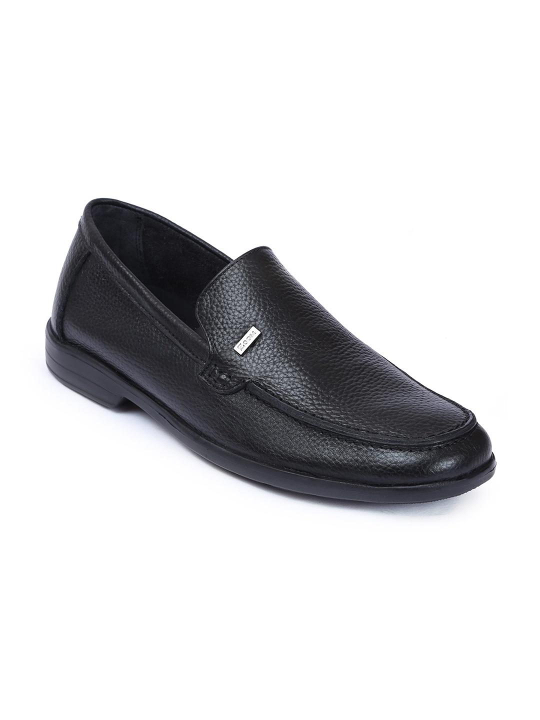 

Zoom Shoes Men Textured Leather Lightweight Loafers, Black