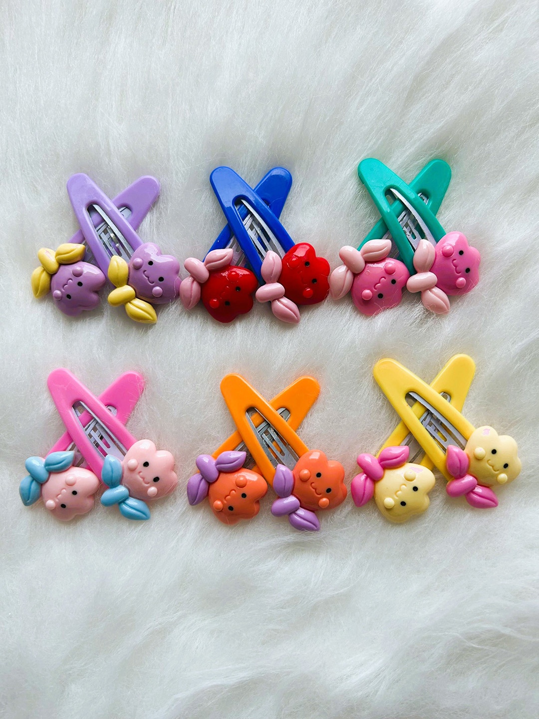 

LYTIX Girls Set Of 12 Tic Tac Hair Clips, Purple