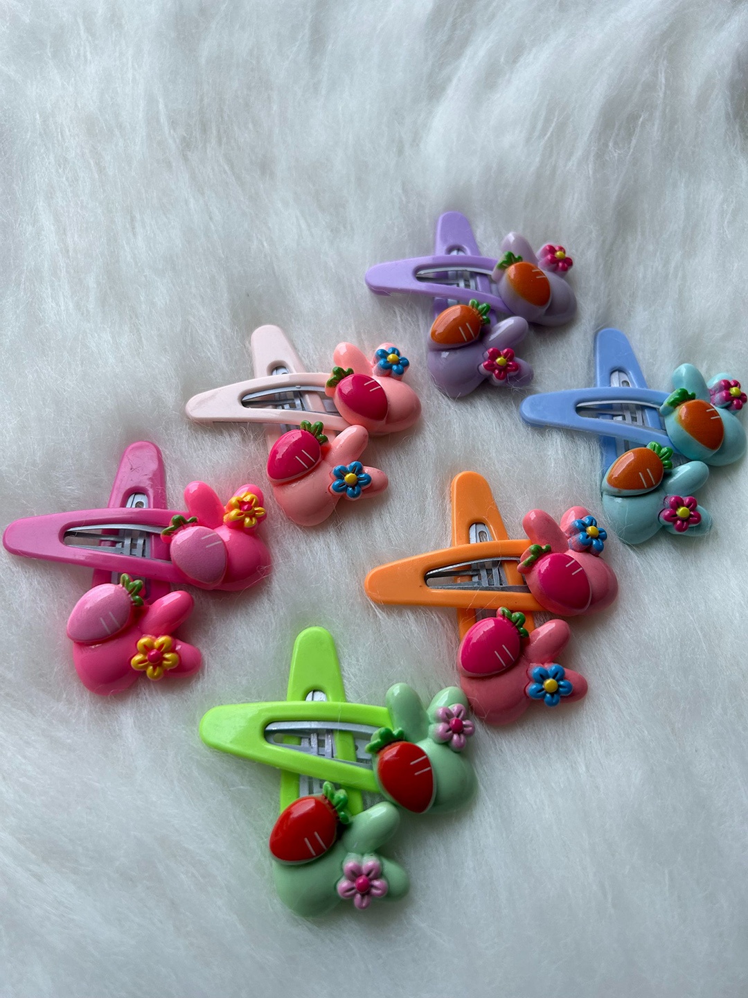 

LYTIX Girls Set Of 12 Bunny Tic Tac Hair Clips, Pink
