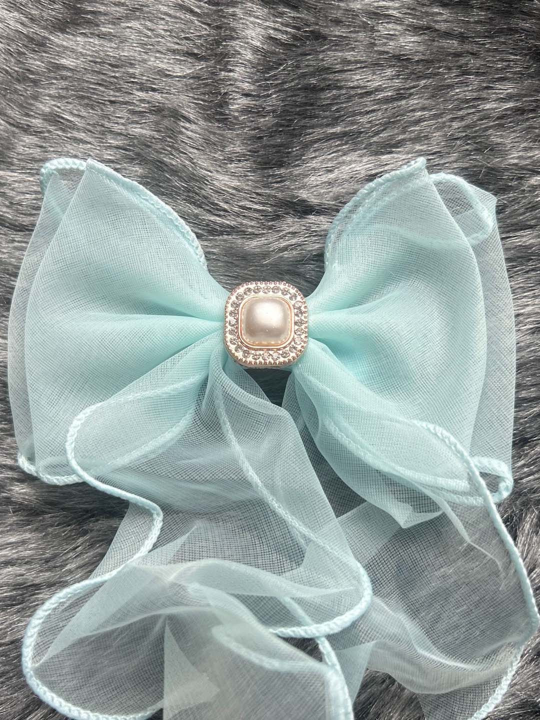 

LYTIX Girls Bow-Shaped French Barrette, Turquoise blue