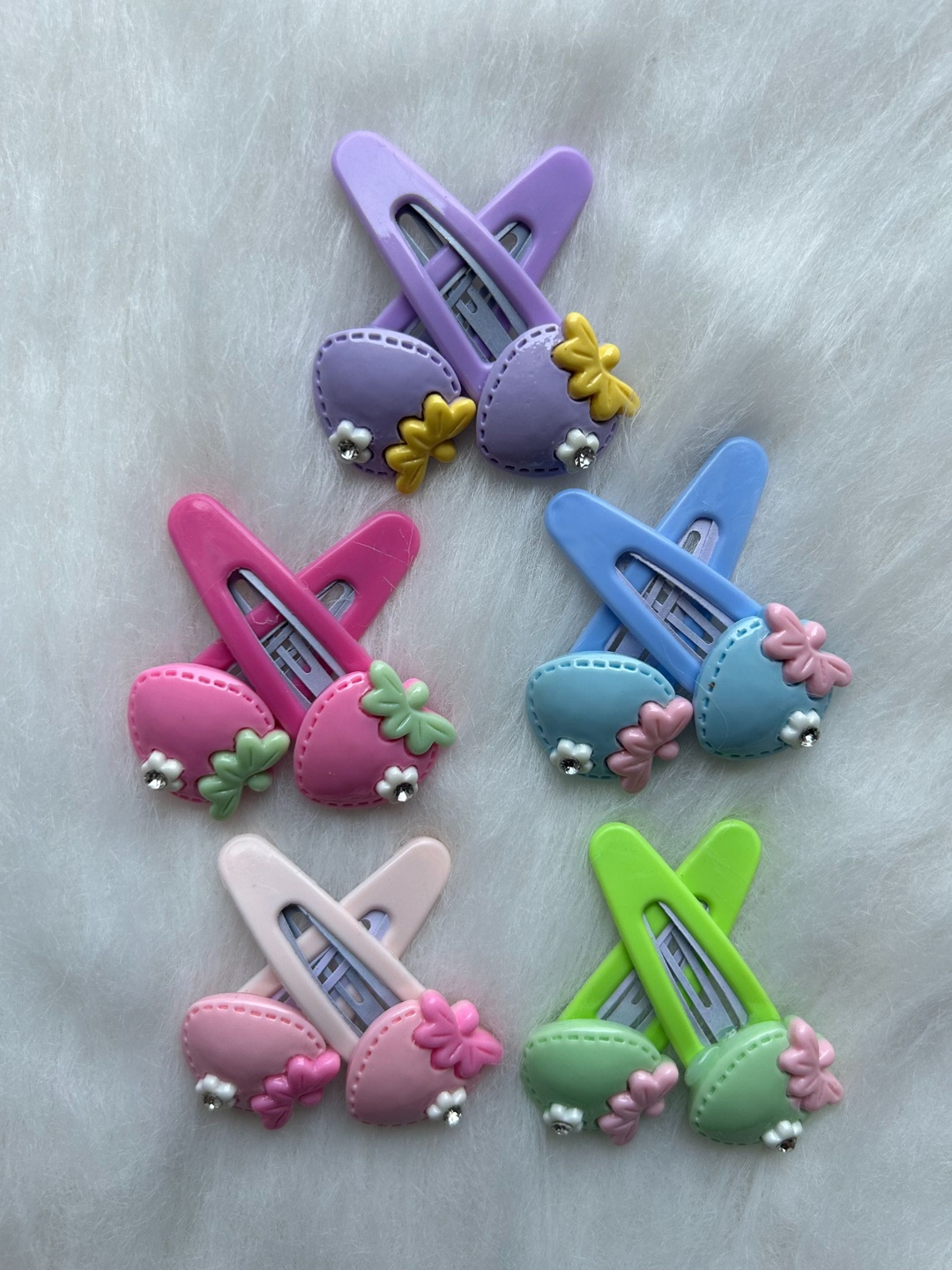 

LYTIX Set Of 10 Girls Assorted Design Tic Tac Hair Clips, Pink