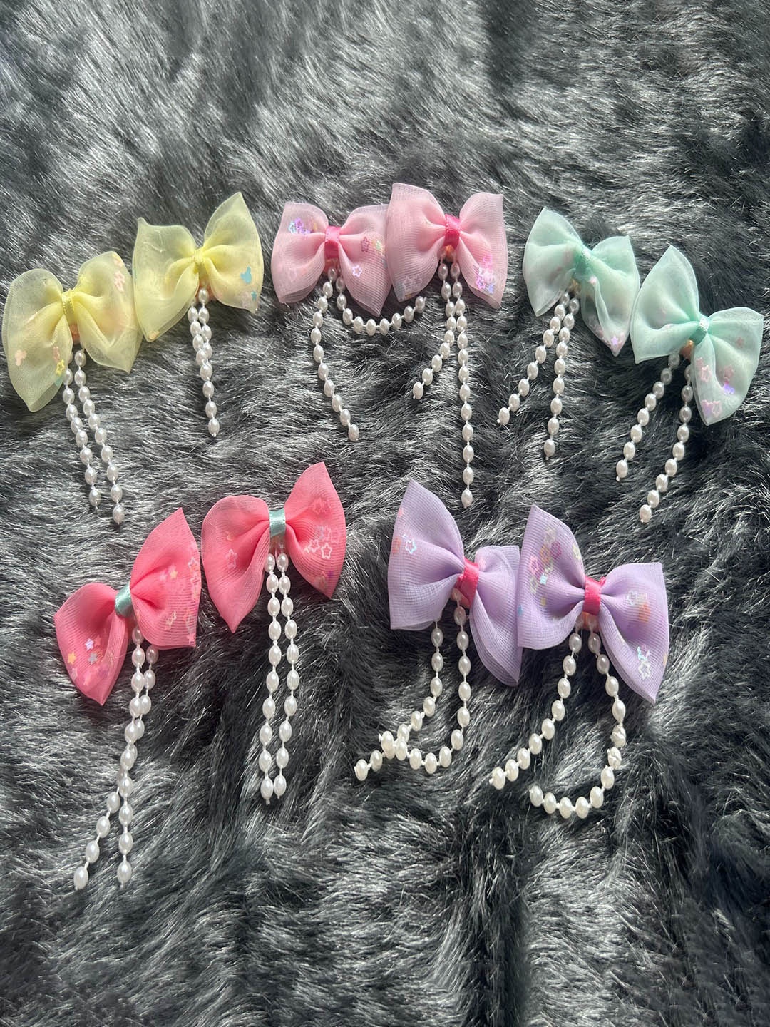 

LYTIX Girls Set Of 10 Bow-Shaped Alligator Hair Clips, Yellow