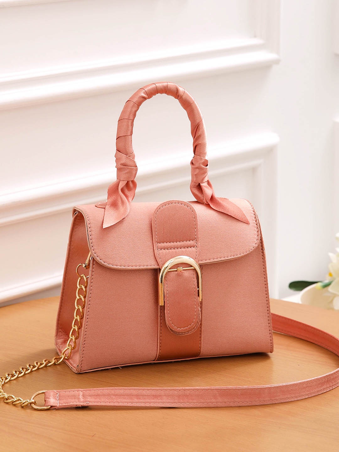 

Diva Dale Textured Structured Satchel, Pink