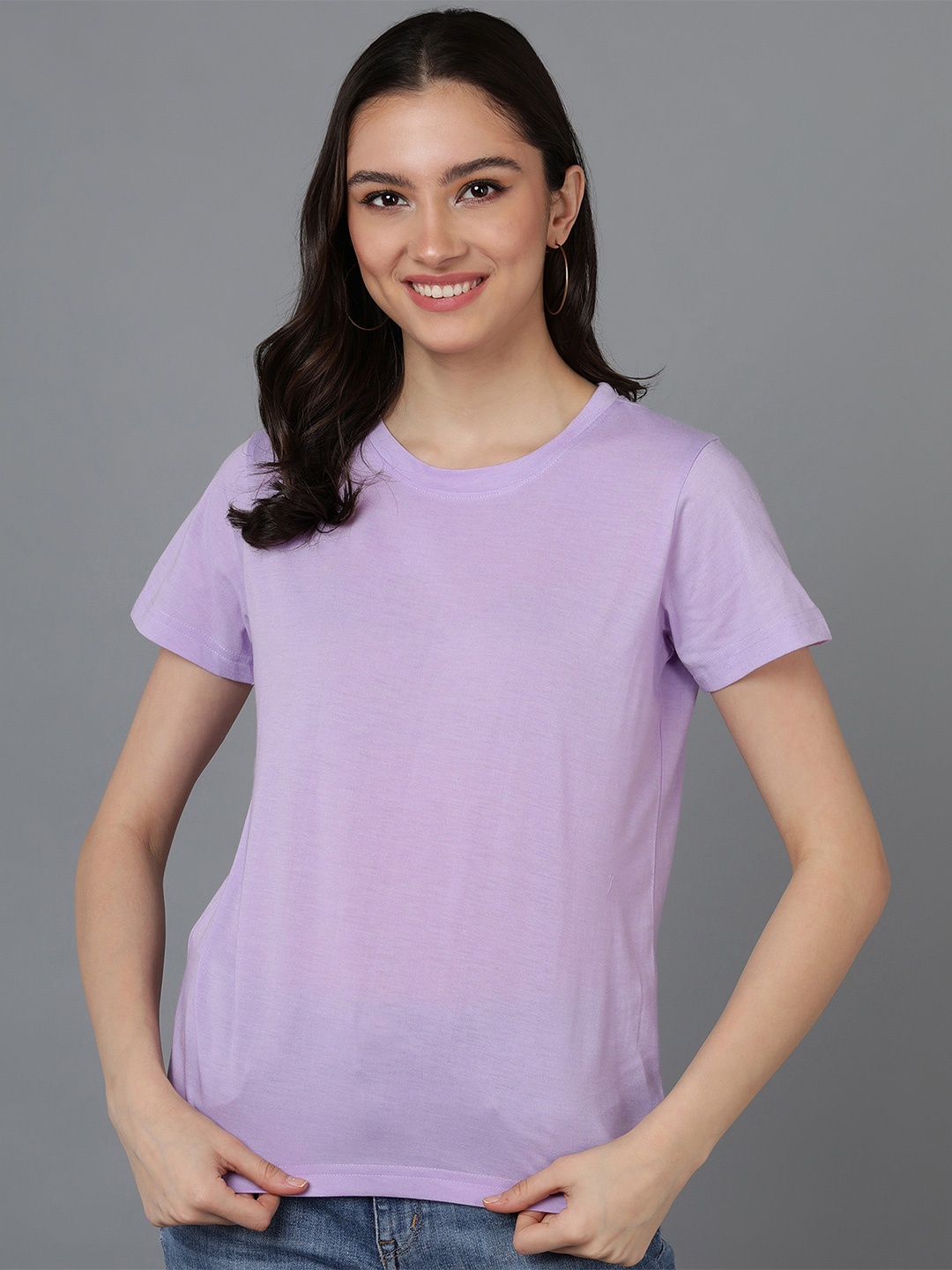 

Adyavastram Women Lavender Pockets T-shirt