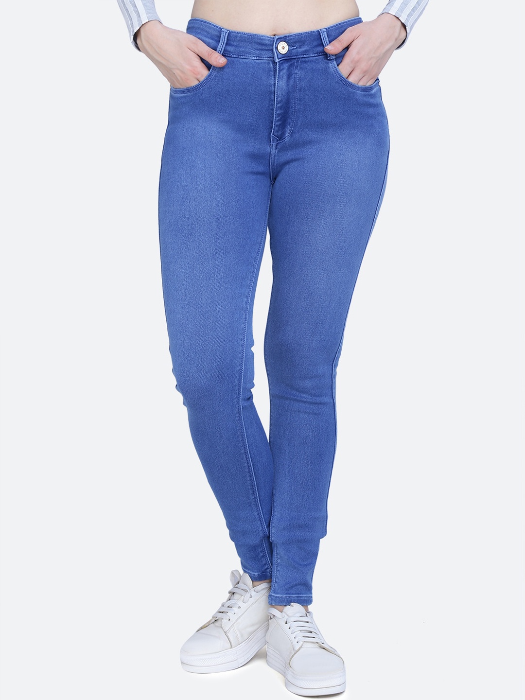 

FCK-3 Women Comfort High-Rise Light Fade Stretchable Jeans, Blue