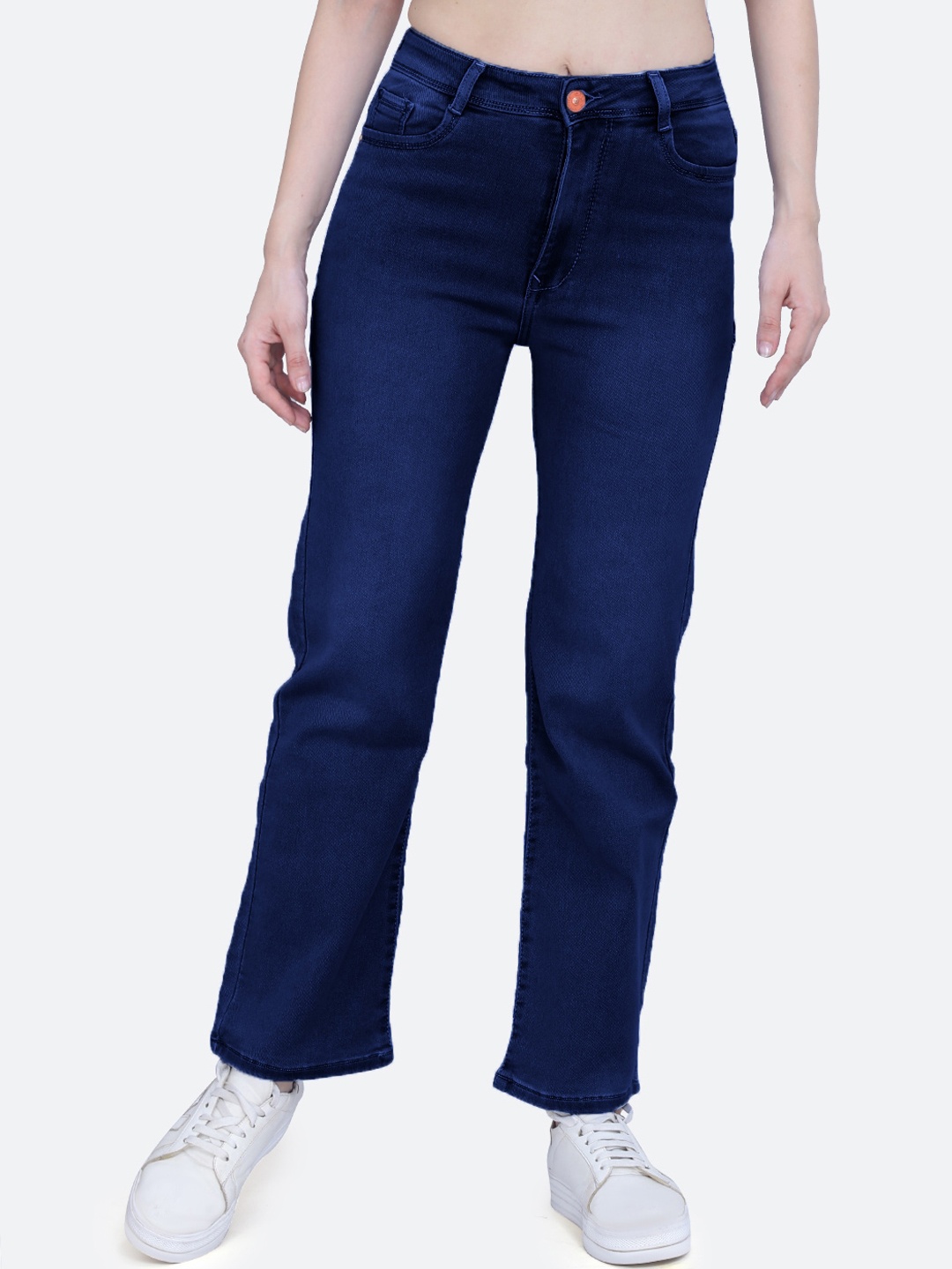

FCK-3 Women Bootilicious Wide Leg High-Rise Light Fade Clean Look Stretchable Jeans, Blue