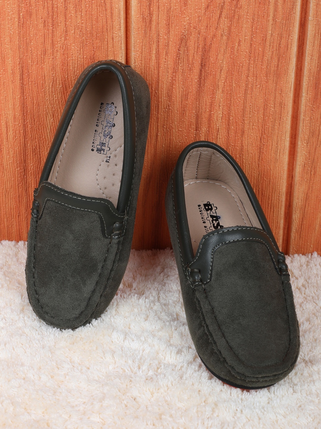 

Baby Moo Boys Suede Slip On Loafers, Green