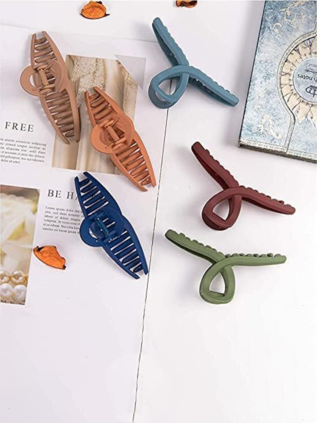 

CHRONEX Set of 6 Matte Claw Clip, Blue