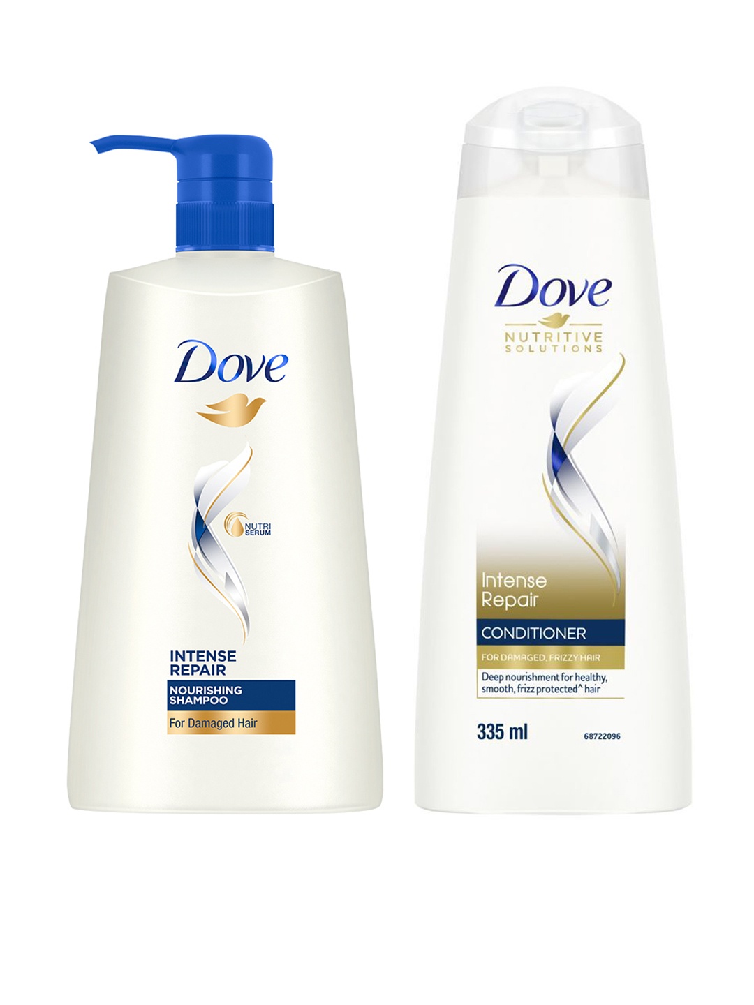 

Dove Set of Intense Repair Shampoo 650ml & Hair Conditioner 335ml, White