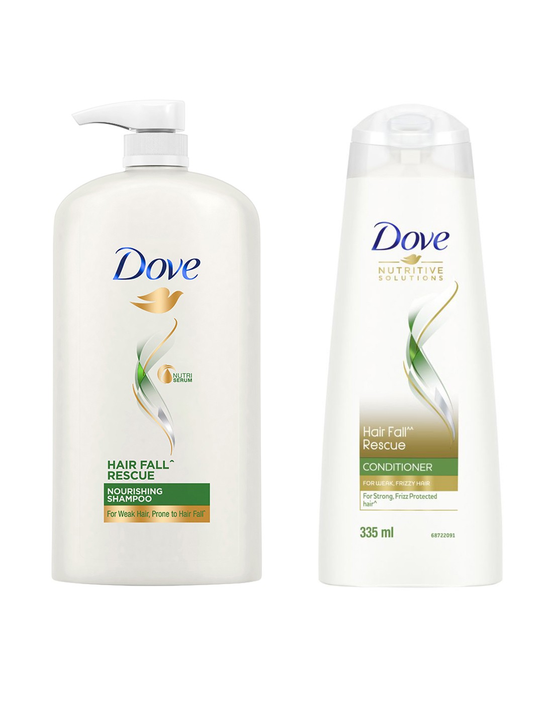 

Dove Set of Hair Fall Rescue Shampoo 1L & Conditioner 335ml, White