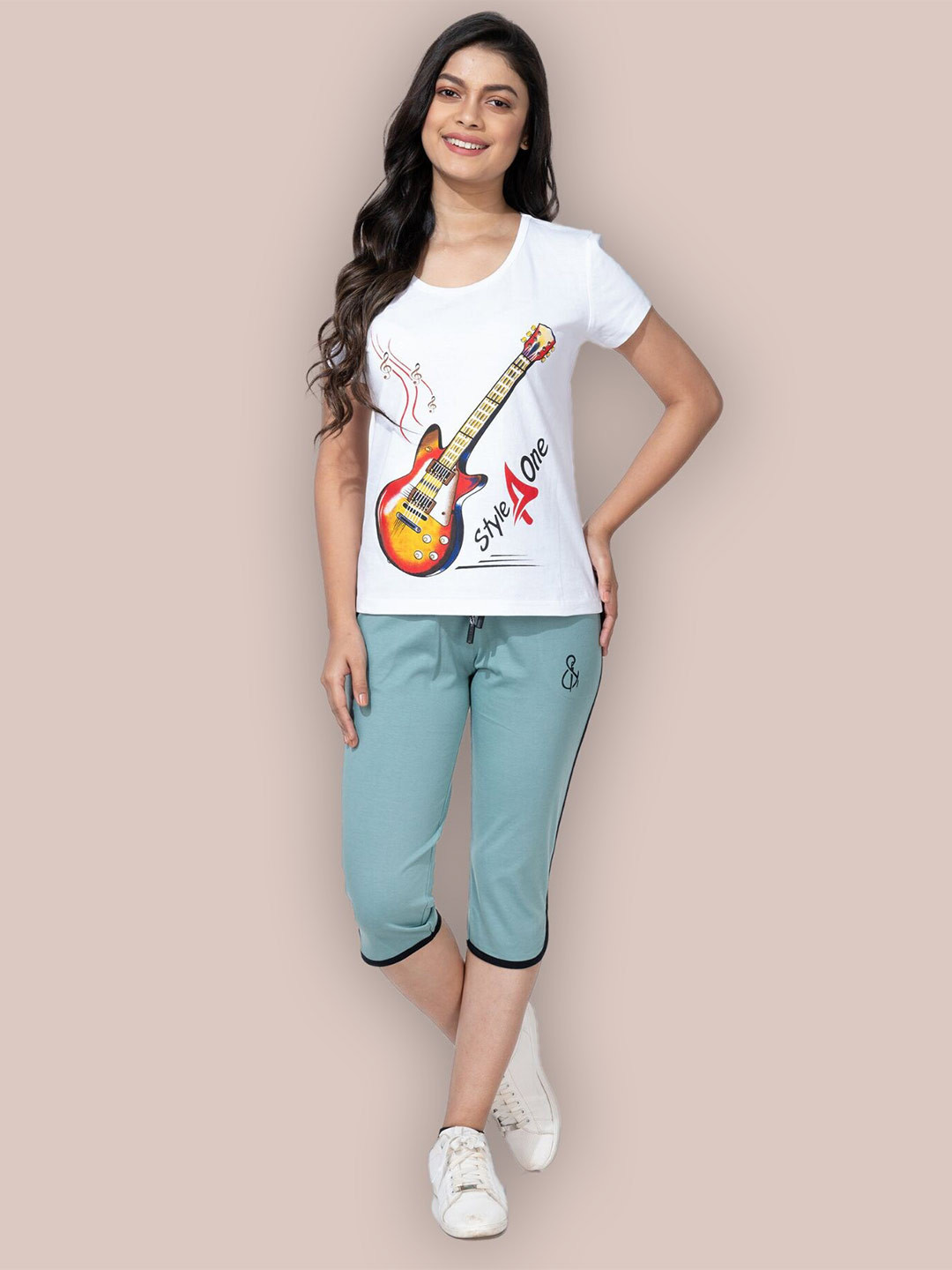 

StyleAOne Printed Pure Cotton Co-Ords Set, White