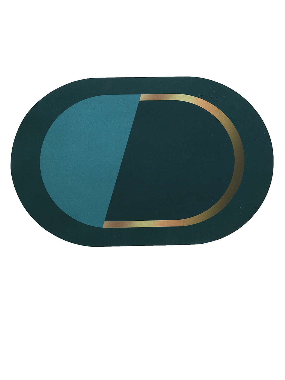 

CURIOUS LIFESTYLE Teal Green & Teal Blue Colorblocked Anti Slip Doormat