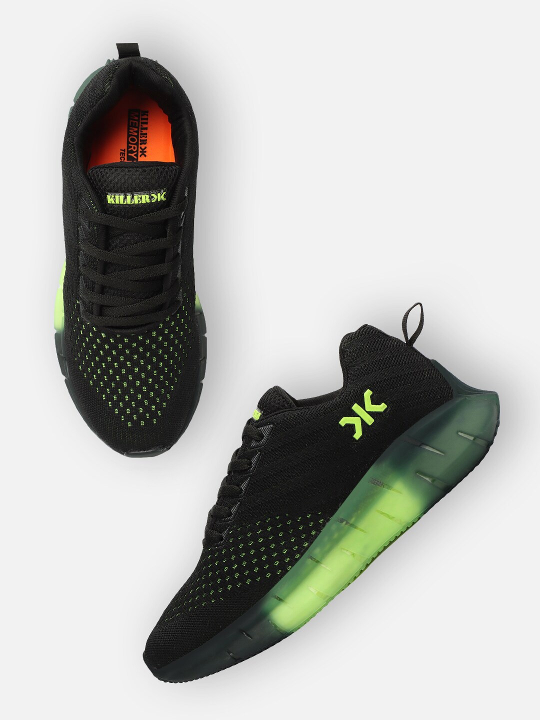 

Killer Men Textile Running Sports Shoes, Black