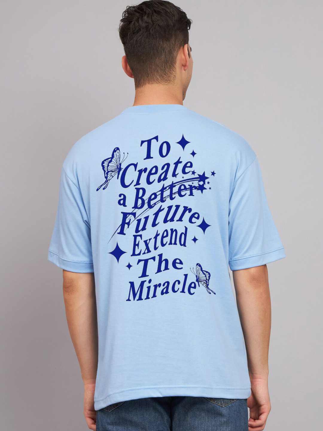 

Imsa Moda Typography Printed T-shirt, Blue